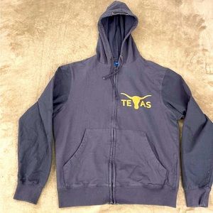 University of Texas Longhorns Mens Gray Full Zip Hoodie.